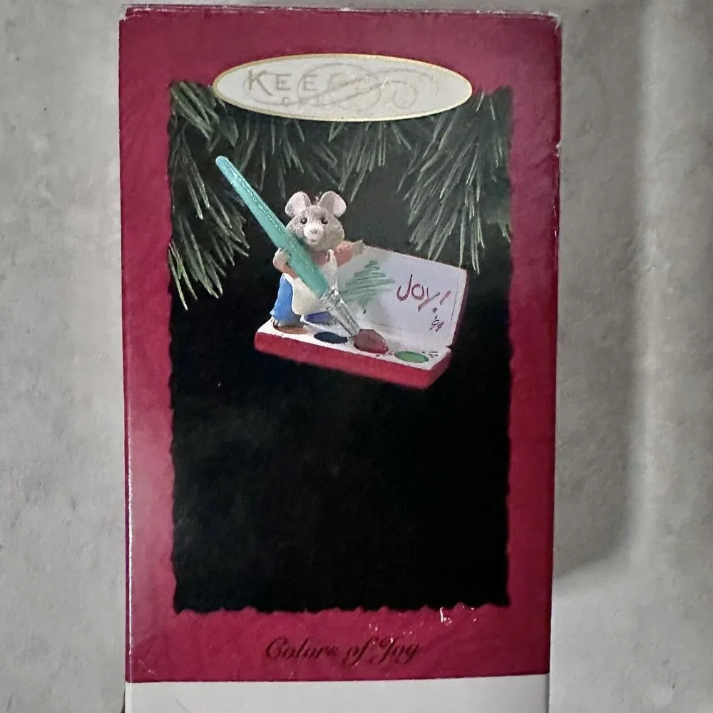 Hallmark Keepsake Ornament Colors of Joy 1994 QX589-3 Mouse Artist Painting Box